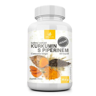 Allnature Kurkumin s piperinem - 60 kapslí