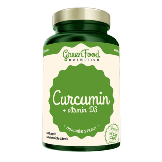 GreenFood Curcumin + vitamín D3 - 90 kapslí