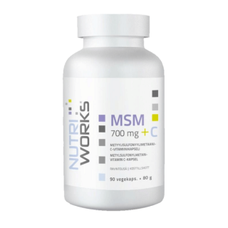 NutriWorks MSM 700mg + C - 90 kapslí