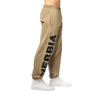 Nebbia Volné baggy tepláky s kapsami GYM BRO 365 zelené - XXL