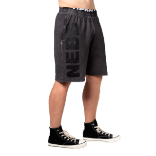 Nebbia Washed-off teplákové šortky NO BS 367 černé - M