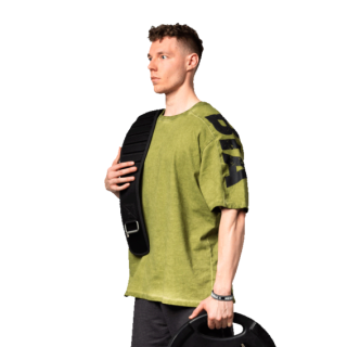 Nebbia Washed-off oversized tričko LIFTING CLUB 368 zelené - L