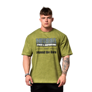 Nebbia Washed-off oversized tričko HERITAGE 355 zelené - L