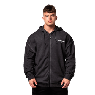 Nebbia Washed-off mikina na zip GYM BRO 362 černá - XL