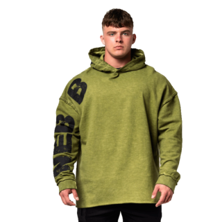 Nebbia Washed-off Oversized mikina s kapucí NO BS 371 zelená - M