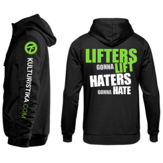 Kulturistika.com Pánská mikina s kapucí Hardcore černá - XXL