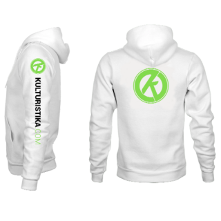 Dámská mikina s kapucí Kulturistika.com bílá - L