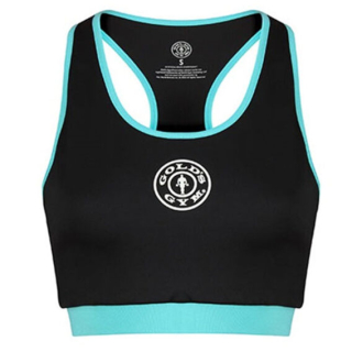Golds Gym Dámský Crop Top černo, tyrkysový - XS