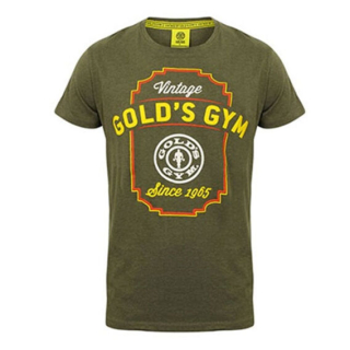 Golds Gym Pánské tričko Vintage armádní - M