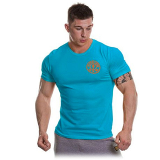 Golds Gym Pánské tričko Logo Chest modré - M
