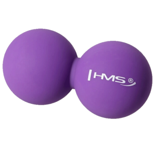 HMS Dvojitý masážní míč Lacrosse ball BLC02 fialový - 6,5cm