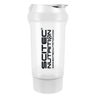 Scitec Traveler shaker 500ml + zásobník - bílý