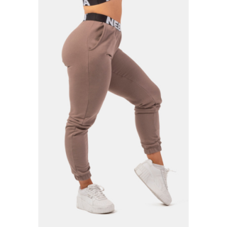 Nebbia Tepláky Iconic s elastickým pasem NEBBIA 408 hnědé - XS