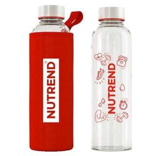Nutrend Skleněná láhev s termoobalem 800ml - červená