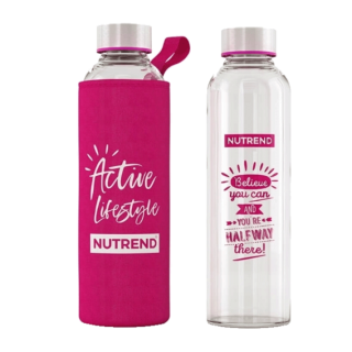 Nutrend Skleněná láhev s termoobalem 500ml - růžová