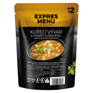 Expres menu Kuřecí vývar se zeleninou (2 porce) - 600g