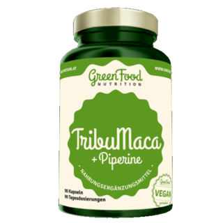 GreenFood TribuMaca + Piperine - 90 kapslí