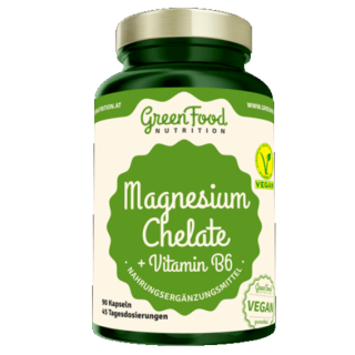 GreenFood Magnesium Chelát + Vitamin B6 - 90 kapslí