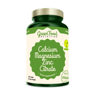 GreenFood Calcium Magnesium Zinc Citrate - 120 kapslí