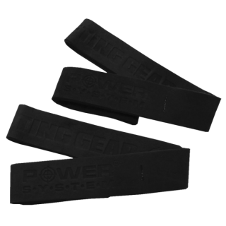 Power System Kožené trhačky na mrtvý tah Leather Straps 3320 - černé