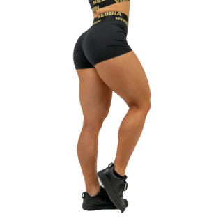 Nebbia Dámské kompresní šortky s vysokým pásem INTENSE Leg Day 832 černo, zlaté - M