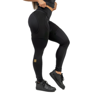 Nebbia Dámské sportovní legíny se síťkou INTENSE Mesh 838 černo, zlaté - L