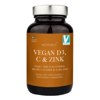 Nordbo Vegan D3, C & Zinek - 90 kapslí