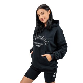 Nebbia Oversize mikina s kapucí GYM RAT 256 černá - L