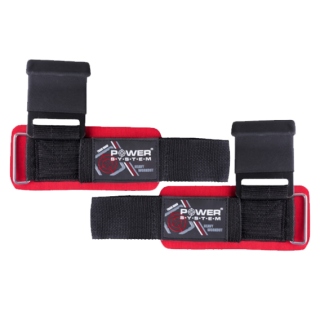 Power System Posilovací háky na cvičení Hardcore Hooks červené - L