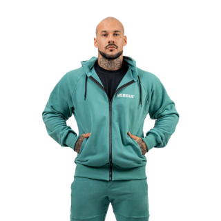 Nebbia Dlouhá mikina na zip BEYOND ORDINARY 707 zelená - XXL