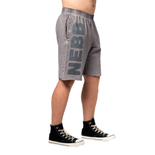 Nebbia Washed-off teplákové šortky NO BS 367 šedé - XXL