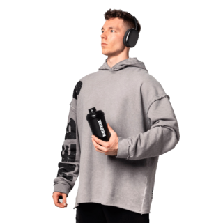 Nebbia Washed-off Oversized mikina s kapucí NO BS 371 šedá - L